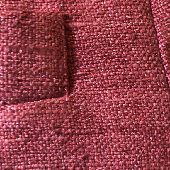 Vtg 90s Y2K ANN TAYLOR Size 6 Longline Blazer 100% Nubby Silk Pumpkin Spice FALL - Picture 16 of 16